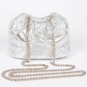 Quilted Metallic Bucket Bag